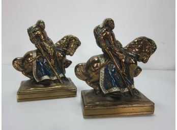 Pair Of Knights On Horseback Bookends
