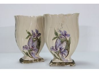 Pair Of Signed Vintage Vases