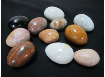11 Vintage Italy Alabaster And Marble Eggs