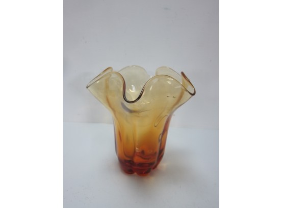 Unsign Amber Modern Vase
