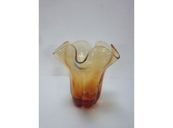 Unsign Amber Modern Vase