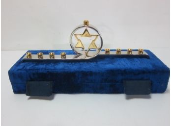 ALEF JUDAICA JEWISH Hanukkah Menorah Candle Holder W/ Star Of David