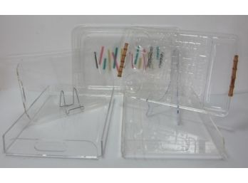 Group Of 5 Lucite Trays