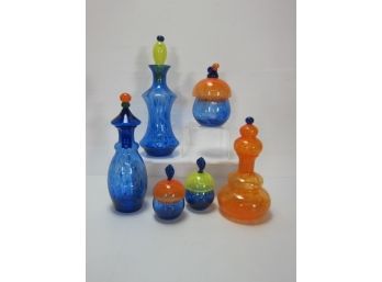 Group Lot Of Art Glass Decanters
