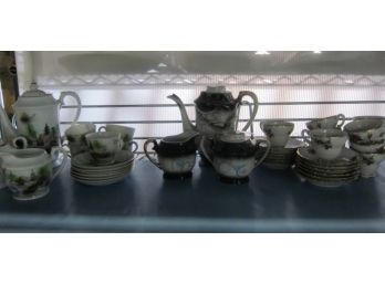 Shelf Lot Of Coffee Pot Set
