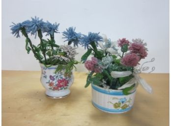 Two Beaned Flowers Vases