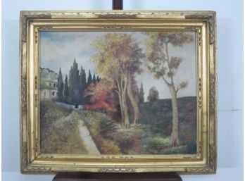 Signed Painting Of A Villa