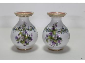 Pair Of Hand Painted Porcelain Vases