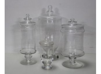 4 Glass Lidded Jars