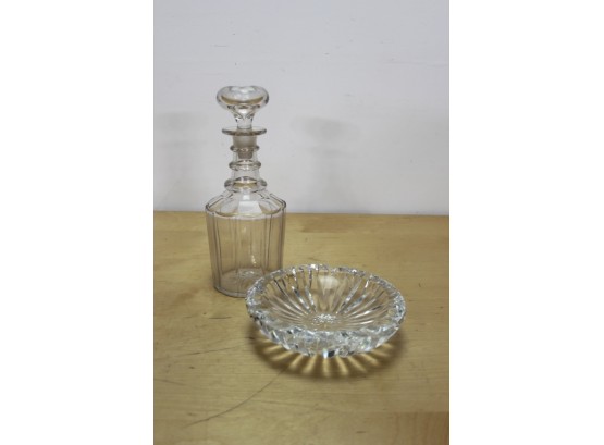 Glass Decanter And Ashtray