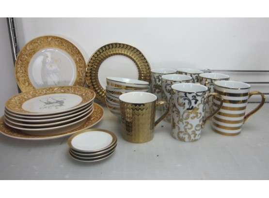Gold Elegant  & Cairo Dessert Plate And Cups