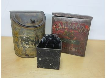 3 Vintage Tin Containers