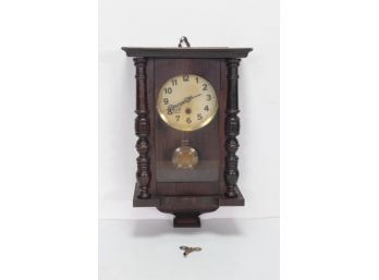 Vintage Wall Clock With Swinging Pendulum