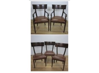 Set Of Five Wooden Chairs