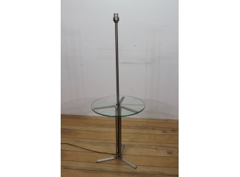 Mid-Century Glass Top Table Floor  Lamp - 18'glass