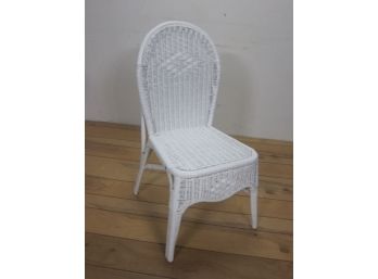 White Painted Wicker Chair
