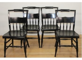 Set Of  4 Vintage  Hitchcock  Black Chairs
