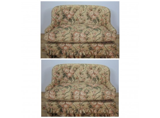 Pair Of Floral Upholstery Love Seats