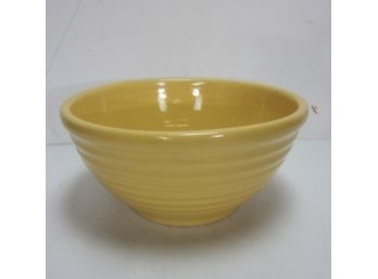 Vintage Ribbed Yellow Ware 13' Mixing Bowl With Butter Yellow Glaze