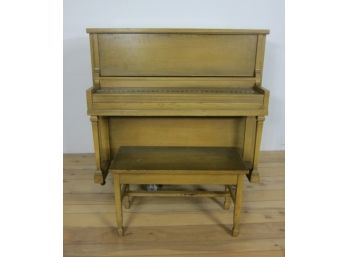 Schleicher & Sons Upright Piano With Bench