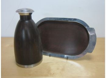 Vintage MANNING BOWMAN COFFEE POT THERMOS And Tray