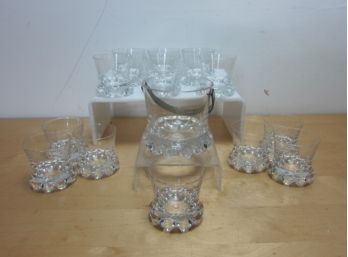 13  Whisky Tumblers And Ice Bucket -Unmarked