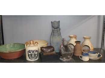Shelf Lot Of Pottery