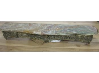 Cast Bronze Wall Console With Marble Top
