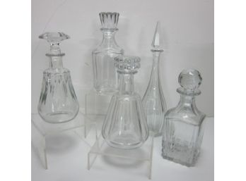 Group Lot Of 5 Baccarat Decanters