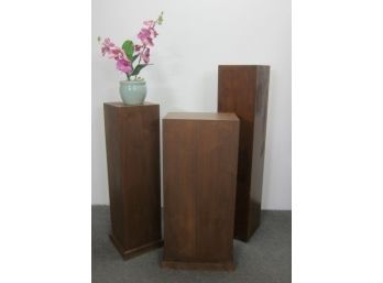 3 Wooden Pedestals