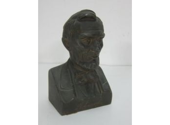 Vintage Abraham Lincoln Coin Bank With Keys