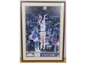 Signed Vintage NBA Poster Chris Mullin Golden State Warriors