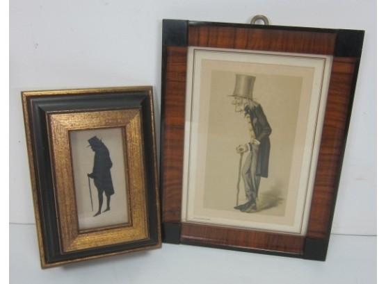 2 Vintage Framed Prints Of Gentleman