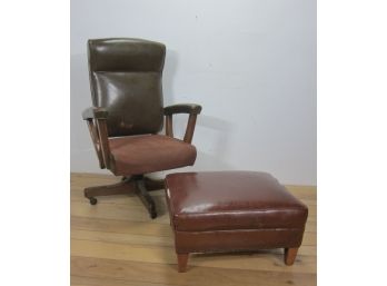 Vintage Office Chair And Leather Stool