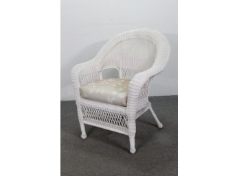 White Wicker Patio Chair (#64)