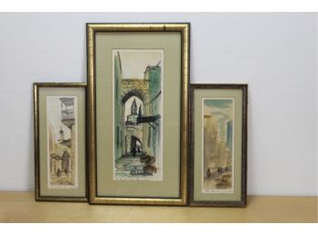 3 Signed Watercolor Prints (#126)