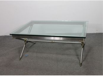 Modern Chrome Base  & Glass Coffee Table
