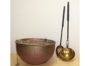 Copper Liddles And Copper Pot (#117)