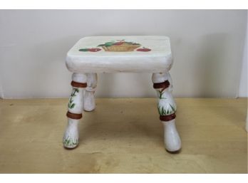 White Hand Plated Stool (#133)