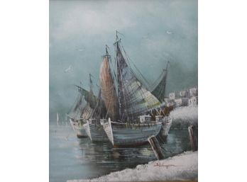 Signed Print Of Boats