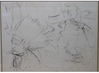 Signed Pencil Lithograph  Title 'On The Convention Floor '