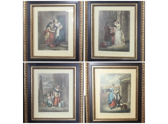 4 Vintage  Of English Prints, From The Cries Of London Series By F Wheatley.