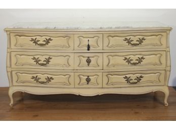 Vintage Marble Top French Provincial 9 Drawer Dresser
