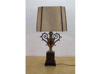 Copper And Metal Urn Lamp