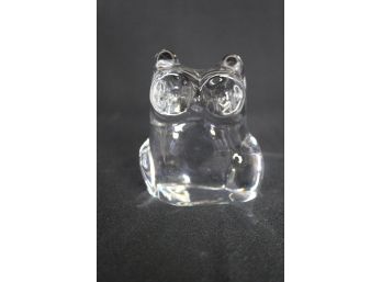 Crystal Glass Owl Paperweight Sculpture Figure - Orrefors 4'