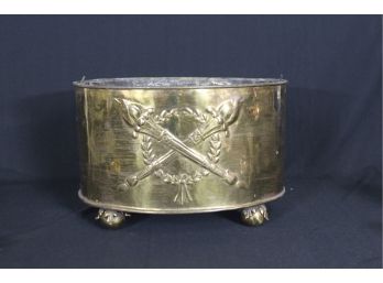 Vintage Brass  Footed Planter