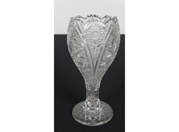 Unmark Cut Glass Vase 12'H X 5'Round