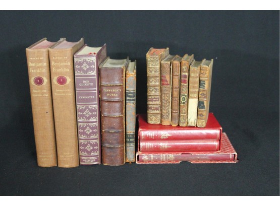 Group Lot Of Vintage Leather Bound Books
