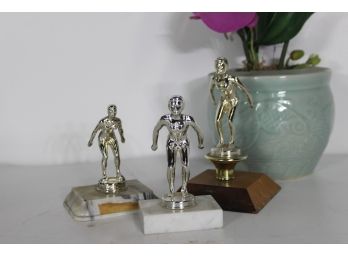 Three Vintage Swimming Trophy Figures