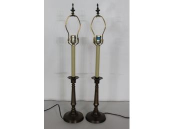 Pair Of Candlestick Lamps ( No Shades)